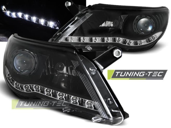 Predné svetlá -Denné svietenie Čierne pre  VW TIGUAN 10.07-11
