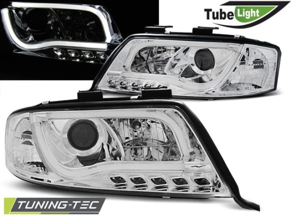 Predné svetlá TUBE LIGHT Chróm pre  AUDI A6 05.97-05.01