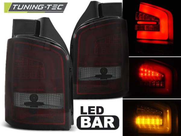 Zadné svetlá LED BAR Červené Dymové pre VW T5 04.03-09