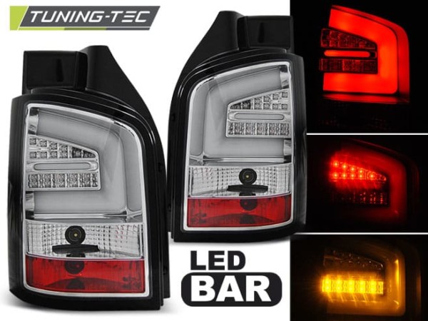Zadné svetlá LED BAR Chrómové pre VW T5 04.10-15