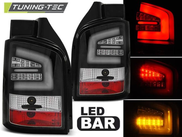 Zadné svetlá LED BAR Čierne pre VW T5 04.10-15