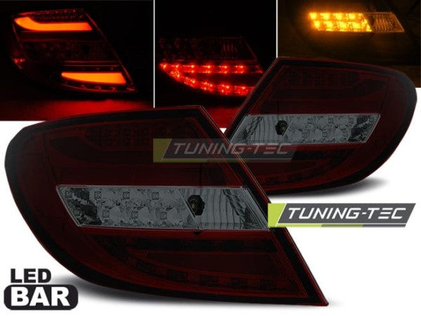 Zadné svetlá LED BAR Červené Dymové pre MERCEDES C-KLASA W204 SEDAN 07-10