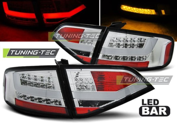 Zadné svetlá LED Chrómové pre AUDI A4 B8 08-11 SEDAN