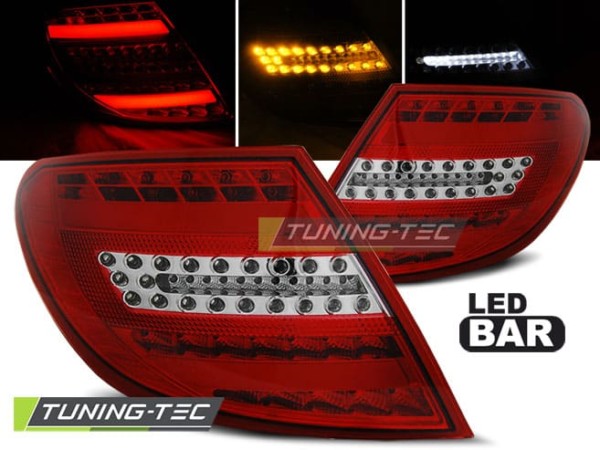 Zadné svetlá LED BAR Červené pre MERCEDES C-KLASA W204 SEDAN 07-10