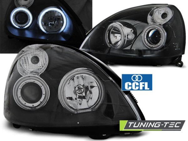 Predné svetlá RENAULT CLIO II 06.01-09.05 ANGEL EYES CCFL Čierne