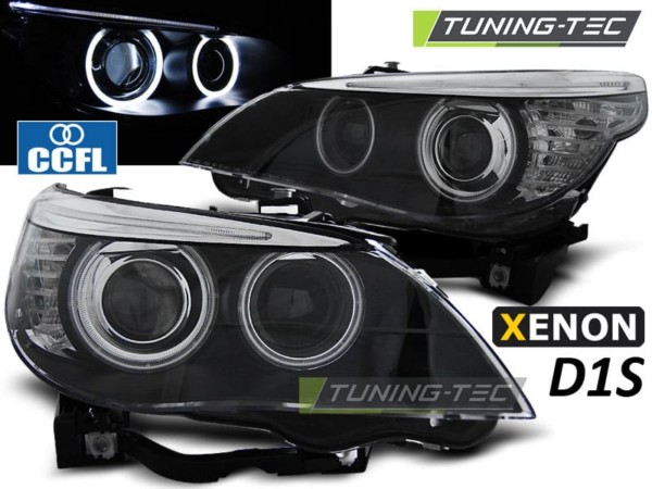 Xenonové predné svetlá D1S ANGEL EYES CCFL Čierne pre  BMW E60/E61 05-07