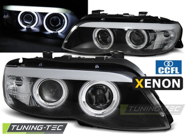 Xenonové predné svetlá ANGEL EYES CCFL Čierne pre  BMW X5 E53 11.03-06