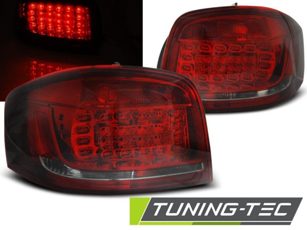 Zadné svetlá LED Červené dymové pre AUDI A3 08-12