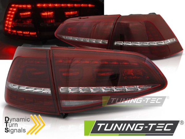 Zadné svetlá LED Červené Biele SEQ pre VW GOLF 7 13-17
