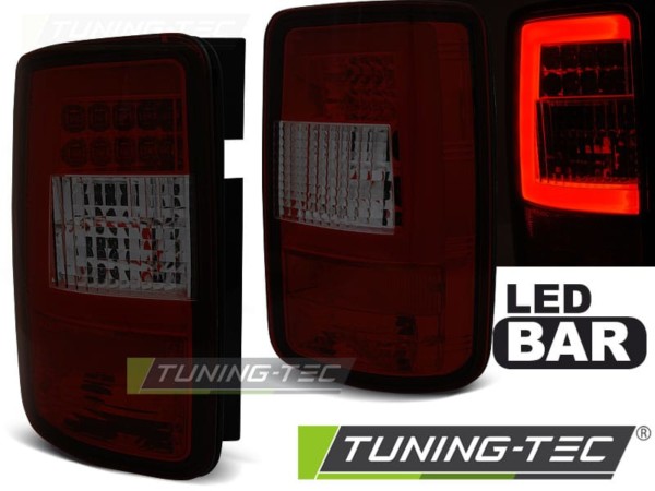 Zadné svetlá LED BAR Červené Dymové pre VW CADDY 03-03.14