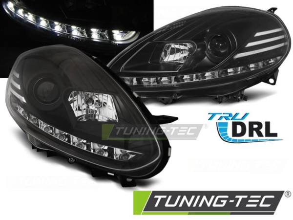 Predné svetlá FIAT PUNTO EVO 10.09-12 Čierne DRL LED