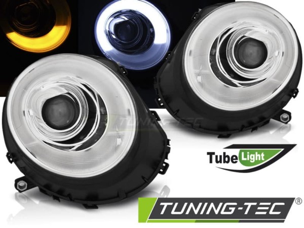 Predné svetlá TUBE LIGHT Chróm pre  BMW MINI (COOPER) 06-14