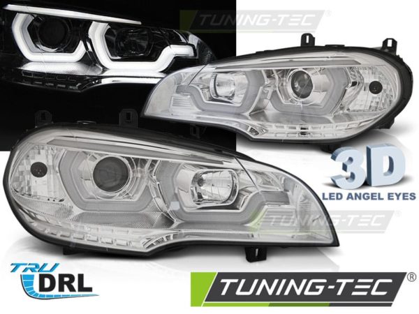 Predné svetlá TUBE LIGHT DRL Chróm pre  BMW X5 E70 07-13