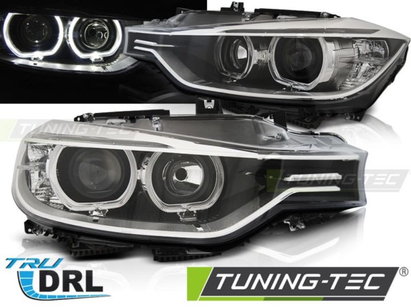 Predné svetlá ANGEL EYES LED Čierne pre  BMW F30/F31 10.11 - 05.15
