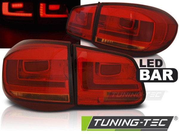 Zadné svetlá LED BAR Červené pre VW TIGUAN 07-07.11  RED LED BAR