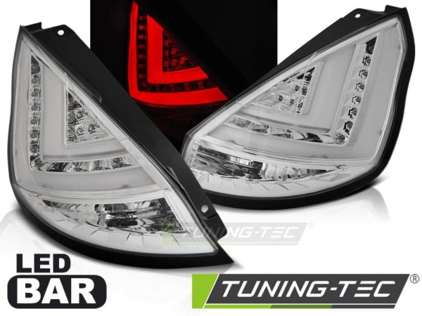 Zadné svetlá FORD FIESTA MK7 12-16 HB chrómové LED BAR