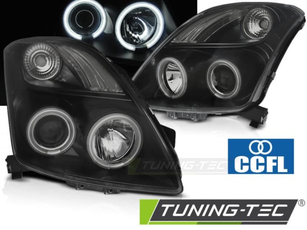 Predné svetlá SUZUKI SWIFT 05.05-10 CCFL ANGEL EYES Čierne