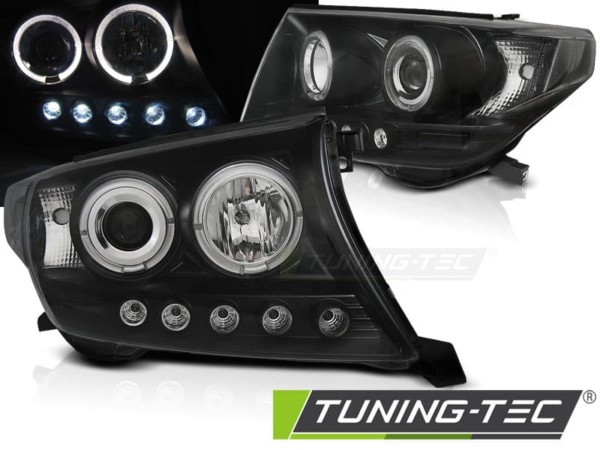 Predné svetlá TOYOTA LAND CRUISER FJ200 07-12 ANGEL EYES Čierne