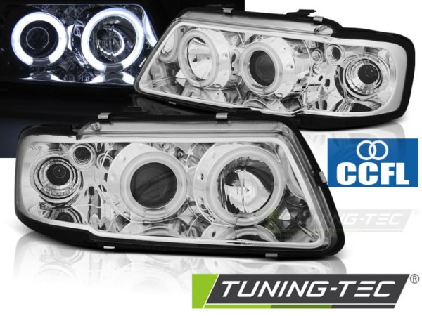 Predné svetlá ANGEL EYES CCFL Chróm pre  AUDI A3 8L 08.96-08.00