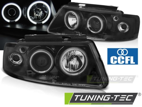 Predné svetlá ANGEL EYES CCFL Čierne pre  VW PASSAT B5 3B 96-08.00