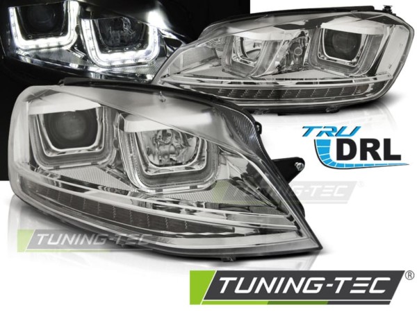Predné svetlá U-LED LIGHT DRL Chróm pre  VW GOLF 7 11.12-17