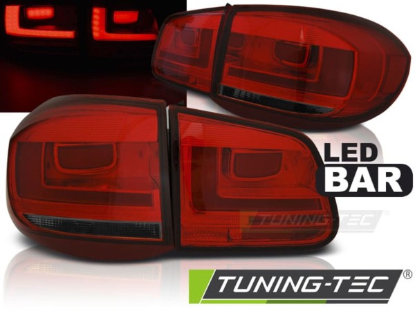 Zadné svetlá LED BAR Červené Dymové pre VW TIGUAN 07-07.11