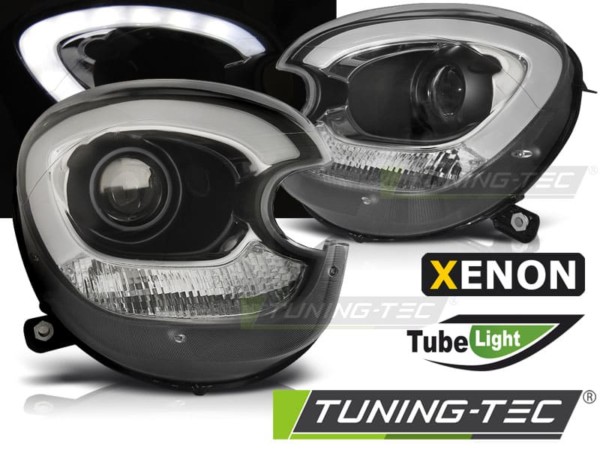 Xenonové predné svetlá TUBE LIGHT Čierne pre  BMW MINI (COOPER) R60 R61 COUNTRYMAN 10-14
