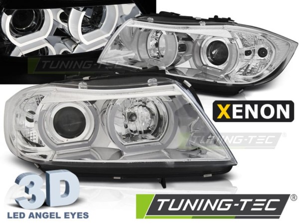Xenonové predné svetlá U-LED LIGHT 3D Chróm pre  BMW E90/E91 03.05-08.08