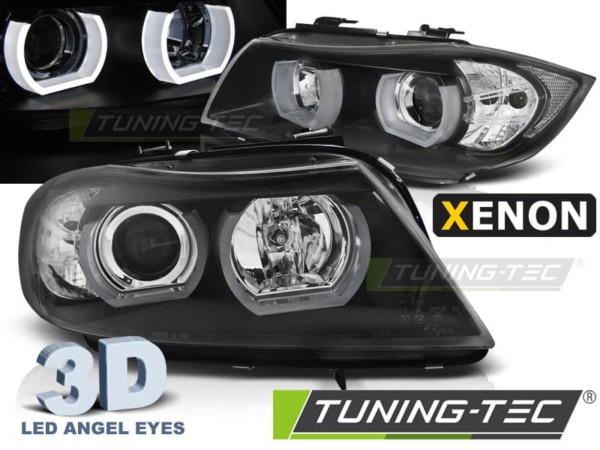 Xenonové predné svetlá U-LED LIGHT 3D Čierne pre  BMW E90/E91 03.05-08.08
