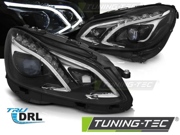Predné svetlá TRUE DRL Čierne pre  MERCEDES W212 13-16