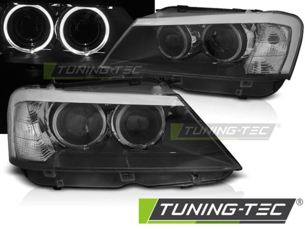 Predné svetlá ANGEL EYES LED Čierne pre  BMW X3 F25 10-07.14