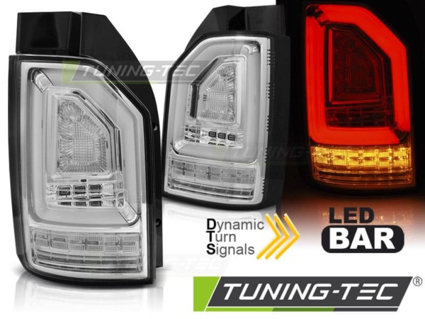 Zadné svetlá LED BAR Chrómové SEQ pre VW T6 15-19 OEM BULB