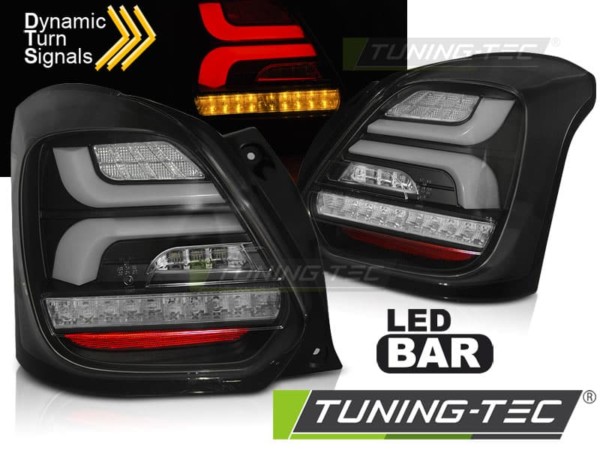 Zadné svetlá SUZUKI SWIFT VI 17- čierne LED SEQ