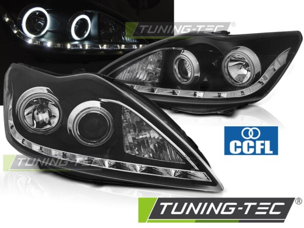 Predné svetlá FORD FOCUS II 02.08-10 ANGEL EYES CCFL Čierne