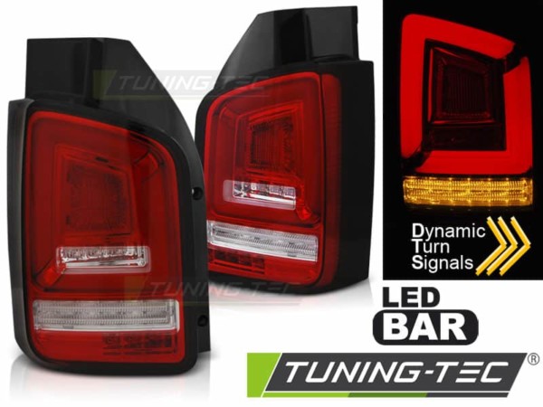 Zadné svetlá LED BAR Červené SEQ pre VW T5 04.03-09