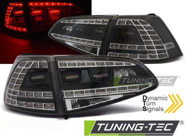 Zadné svetlá LED Čierne SEQ pre VW GOLF 7 13-17
