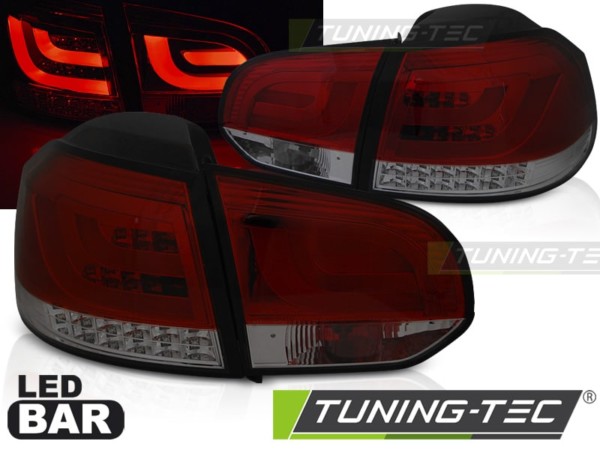 Zadné svetlá LED BAR Červené Dymové pre VW GOLF 6 10.08-12