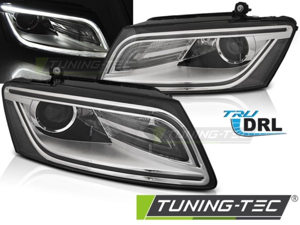 Predné svetlá TRUE DRL Chróm pre  AUDI Q5 08.12-17