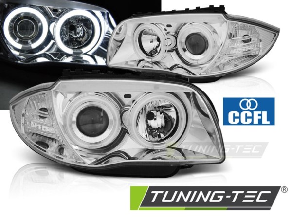 Predné svetlá ANGEL EYES CCFL Chróm pre  BMW 1 E87/E81/82/88 04-11