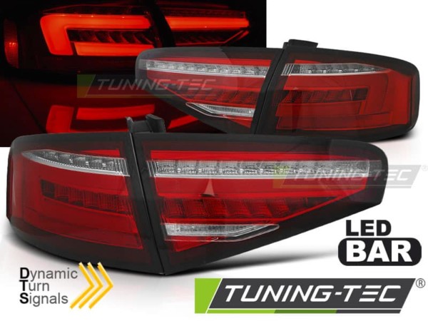 Zadné svetlá LED BAR Červené SEQ pre AUDI A4 B8 12-15 SEDAN OEM BULB