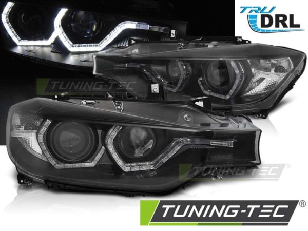 Predné svetlá ANGEL EYES LED DRL Čierne pre  BMW F30/F31 LCI 15-18