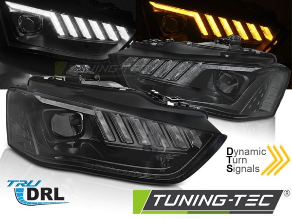 Xenonové predné svetlá LED Čierne SEQ pre  AUDI A4 B8 12-15