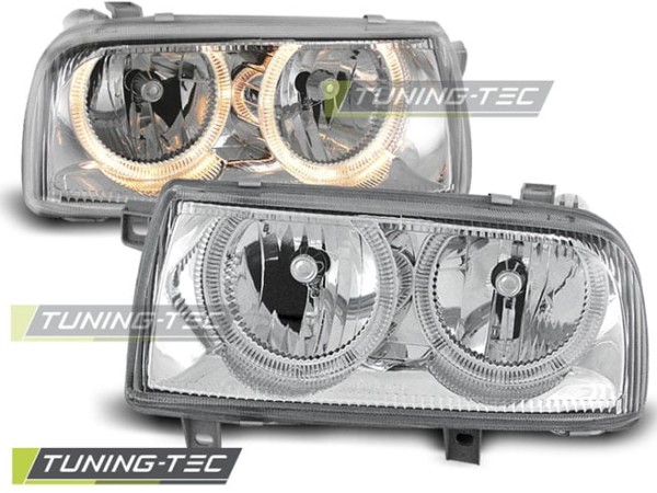 Predné svetlá ANGEL EYES Chróm pre  VW VENTO 01.92-08.98
