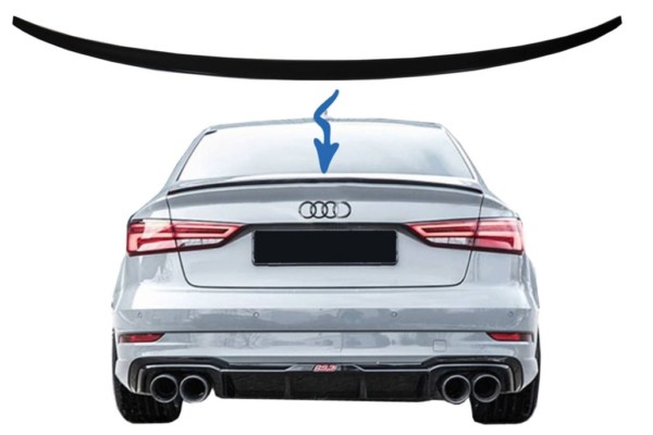 Spoiler kufra pre Audi A3 8V Sedan (2013-) Čierny lesk