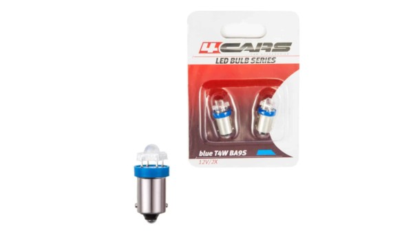 4CARS LED ŽIAROVKA 1LED 12V BA9S MODRÁ