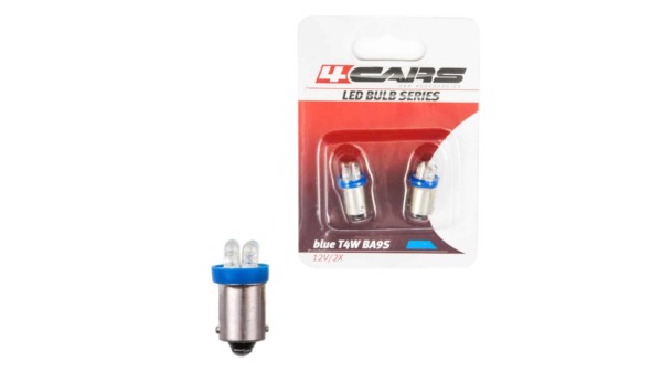 4CARS LED ŽIAROVKA 4LED 12V BA9S MODRÁ – Obrázok 2