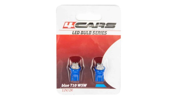 4CARS LED ŽIAROVKA 4LED 12V T10 MODRÁ