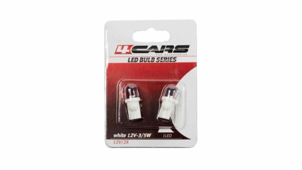 4CARS LED žiarovka w2, 1*9,5 2ks T10 biela – Obrázok 2