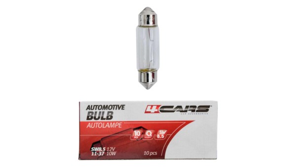4CARS Žiarovka SW8.5 12V 10W 11x37 10ks