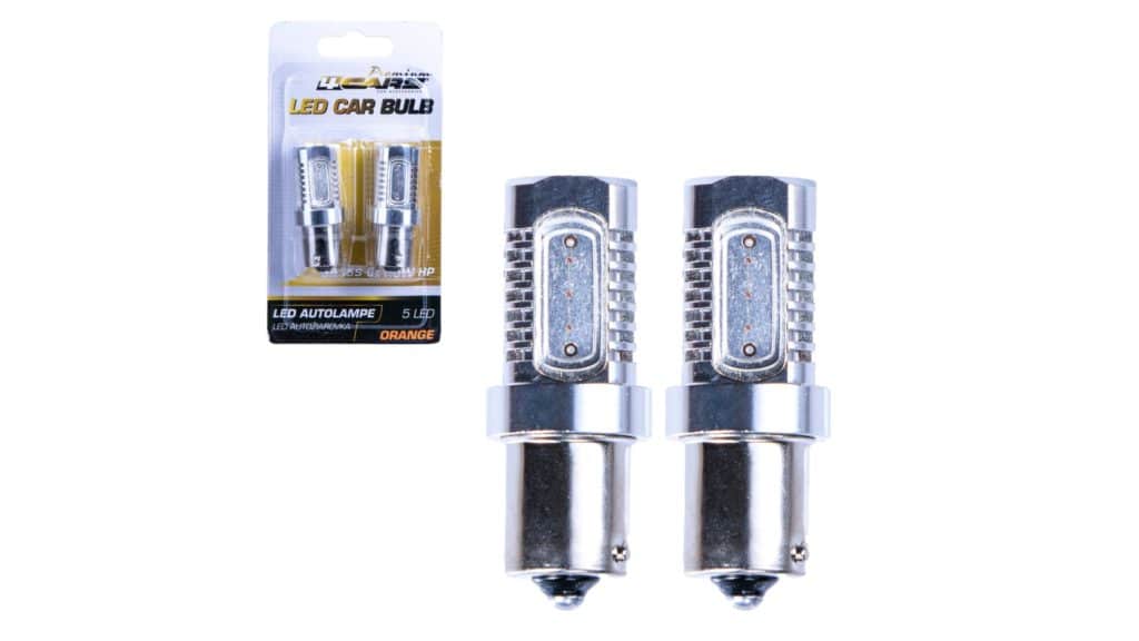 4CARS HQ sada LED žiaroviek BA15S 5*1.5W HP oranžová